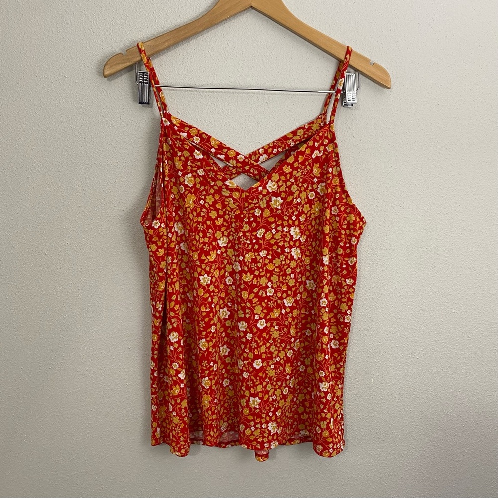 Gilli Red Floral Tanktop Women's Size Medium